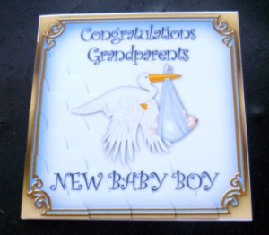 Congratulations Grandparents New Baby Boy Card