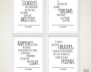 Albus Dumbledore 4 Quote Set, Happi ness Quote, Typography Art Print ...