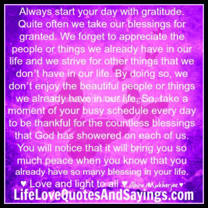Always start your day with gratitude...