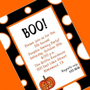 Digital Printable BOO Invitation, Halloween Party Invitation, Custom ...