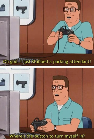 Hank Playing Video Games On King Of The Hill