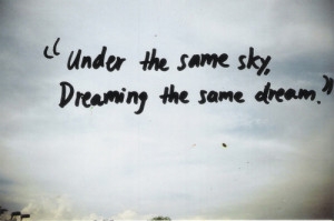 dreams, quote, sky, typography, under, words
