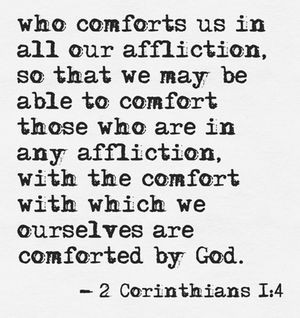 Take him to the throne of God who comforts us.