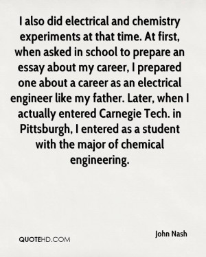 also did electrical and chemistry experiments at that time. At first ...