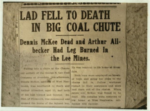 Newspaper clipping about Teenager Killed in Coal Breaker. Jan, 1911 ...