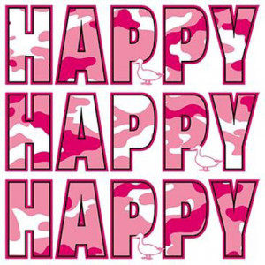 Happy Happy Happy Pink Camouflage – Garden Flag