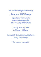Forty Fifth Wedding Anniversary Party Invitation