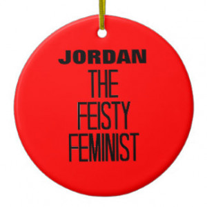 Feisty Feminist Double-Sided Ceramic Round Christmas Ornament