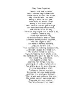 End Of Year Poem For Teacher End of year poem for students