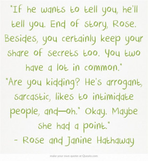 Vampire Academy Quotes | Rose and Janine Hathaway