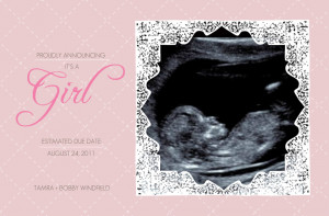 Soon To Be Mother Sonogram Baby Girl Pregnancy Announcement
