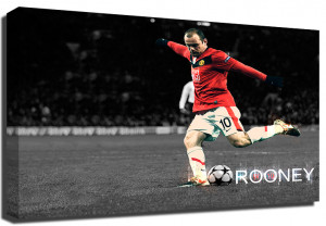 Wayne Rooney Football Premium Framed Canvas Art Print