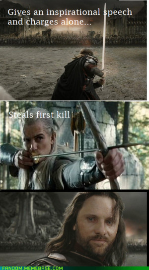 Lord of the Rings Return if the King. Aragorn and Legolas. Hee hee.