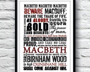 Poster, Macbeth Poster, Shakespeare quote poster, Witches prophecies ...