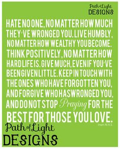 Hate No One - Imam Ali Quote, Inspirational Poster, Keep Praying for ...