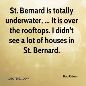 St. Bernard is totally underwater, ... It is over the rooftops. I didn ...