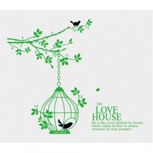 The Love House 2 Birds Quote Cage
