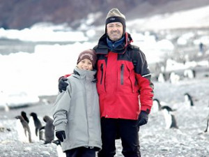Andrew Denton with his son Connor in Antartica Picture Supplied