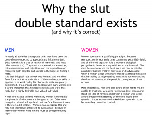 Why the slut double standard exists and why it's correct