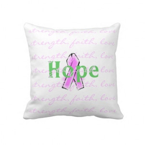 Pink Ribbon Hope Throw Pillow
