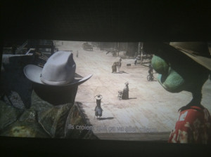 it someone is splitting out the water in the desert