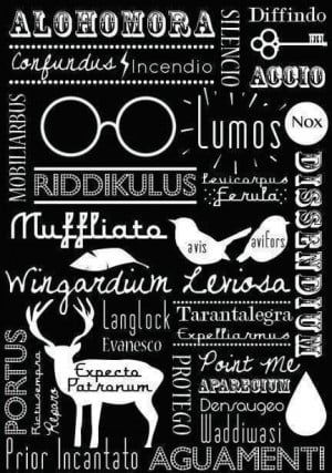 Harry Potter Spells! This could be another great poster/quote thingy ...