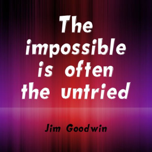 The impossible is often the untried.” ~Jim Goodwin Solo-E.com