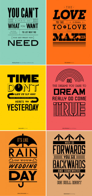 Famous lyric posters.