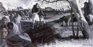 image from Brummett Echohawk, The Trail of Tears , in the Gilcrease ...