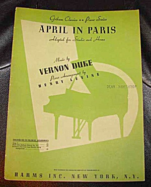 Vernon Duke April in Paris Sheet Music Image1