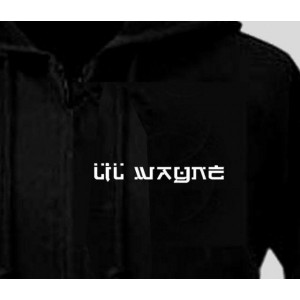 About lil Wayne Hip-hop black zipper hoodie: