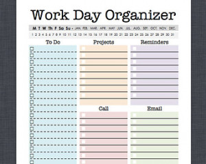 Mini Work Organizer - Half Letter S ize - Editable, daily planner ...