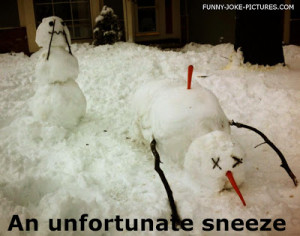 Funny Snowman Sneeze Accident Picture Photo Murder - An unfortunate ...
