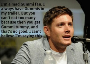 ... : supernatural, funny, funny quote, gummy bears and Jensen Ackles