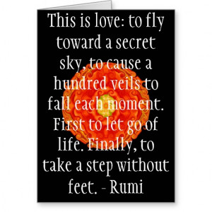 Rumi Quote - famous spiritual author, sufi mystic Greeting Cards