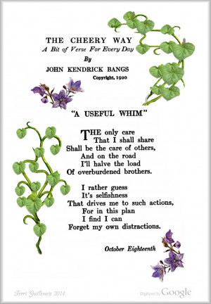 Inspirational John Kendrick Bangs poem from his 1920 book, The Cheery ...