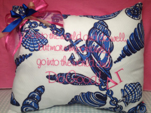Delta Gamma Do Good quote on Lilly Pulitzer fabric with anchors blue ...