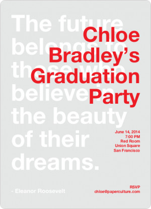 Graduation Quote Invitations - Candy Apple Red