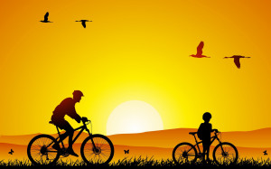 Description: The Wallpaper above is Cycling Sunrise Art Wallpaper in ...