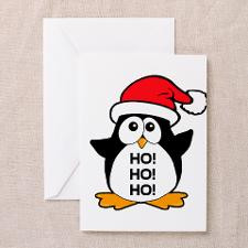 Cute Christmas Penguin Ho Ho Ho Greeting Card for