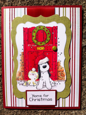 Handmade Christmas card stamped with Crafters Companion Barkley 