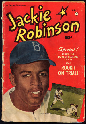 Description: Shows head-and-shoulders portrait of Jackie Robinson in ...