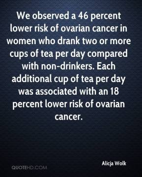Alicja Wolk - We observed a 46 percent lower risk of ovarian cancer in ...