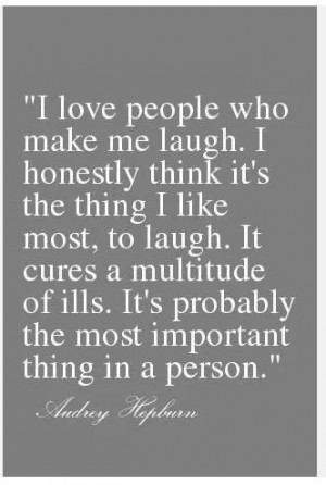 Audrey Hepburn quote about laughing
