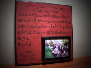 Anniversary Picture Frame Gift, 40th Anniversary, 30th Anniversary ...