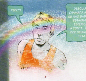 Luke, conversing with Percy, through Iris Message in the Graphic Novel