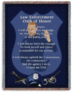 Personalized Police Oath Inspirational Tapestry Throw