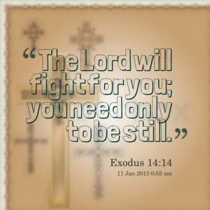 Quotes Picture: the lord will fight for you; you need only to be still
