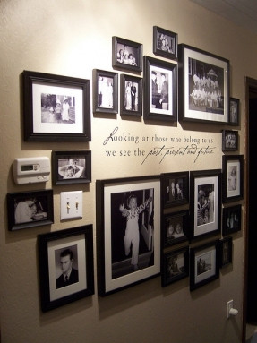 Family Photo Wall (: great way to display your childhood photos.. So ...