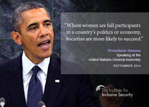 President Obama reaffirmed US support for women’s participation.